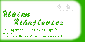 ulpian mihajlovics business card